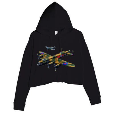 Battle of Britain Airforce War Plane Crop Fleece Hoodie