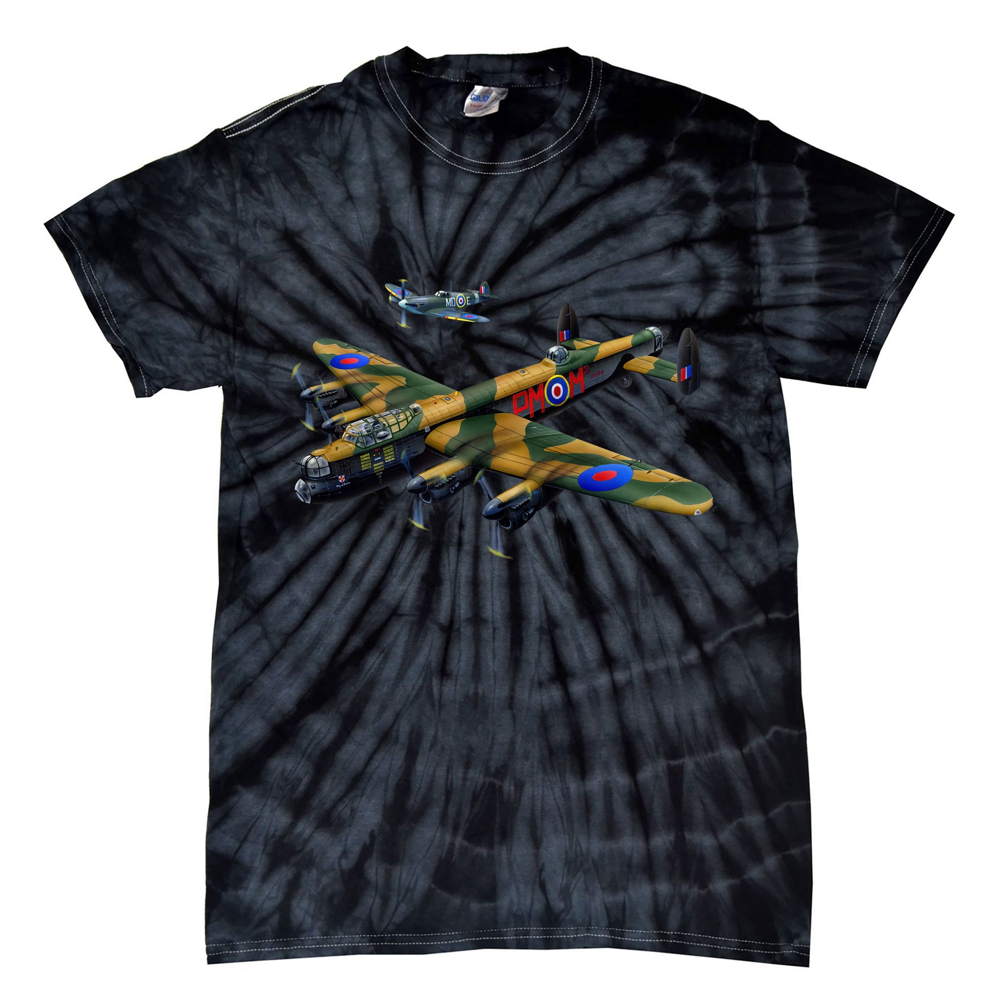 Battle of Britain Airforce War Plane Tie-Dye T-Shirt