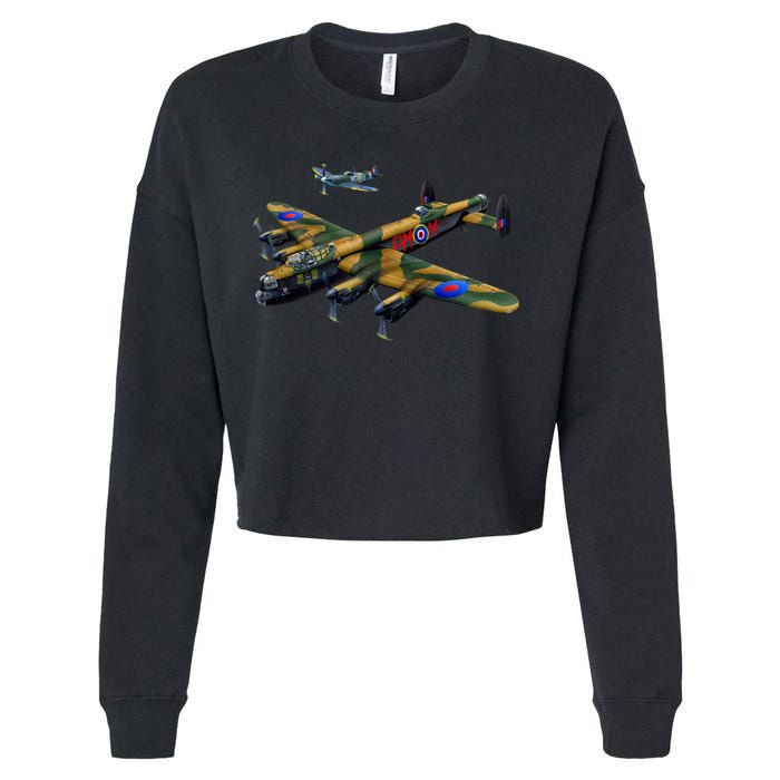 Battle of Britain Airforce War Plane Cropped Pullover Crew