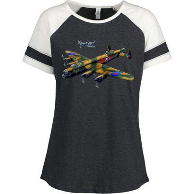 Battle of Britain Airforce War Plane Enza Ladies Jersey Colorblock Tee