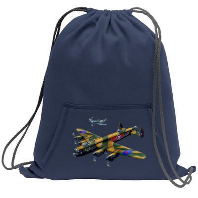 Battle of Britain Airforce War Plane Sweatshirt Cinch Pack Bag