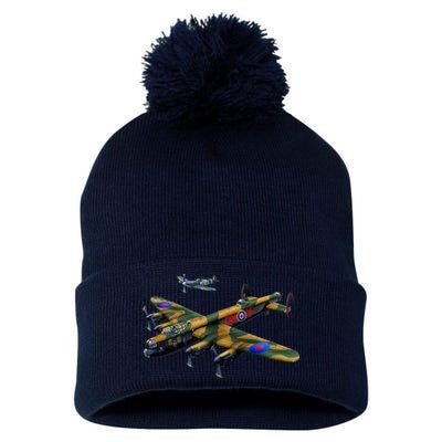 Battle of Britain Airforce War Plane Pom Pom 12in Knit Beanie