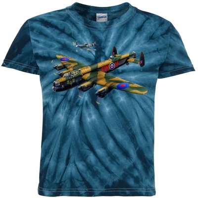 Battle of Britain Airforce War Plane Kids Tie-Dye T-Shirt