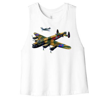 Battle of Britain Airforce War Plane Women's Racerback Cropped Tank