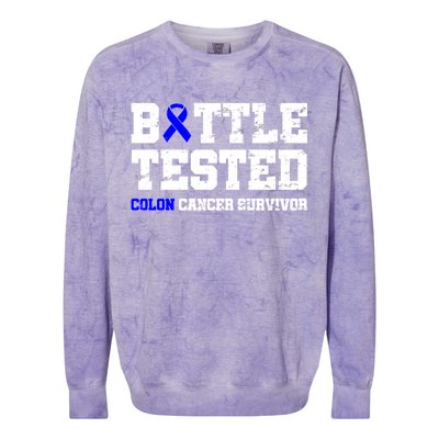 Battle Tested Colon Cancer Survivor Colorblast Crewneck Sweatshirt