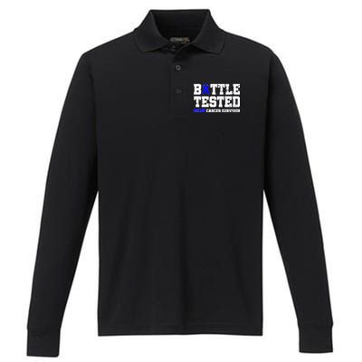 Battle Tested Colon Cancer Survivor Performance Long Sleeve Polo