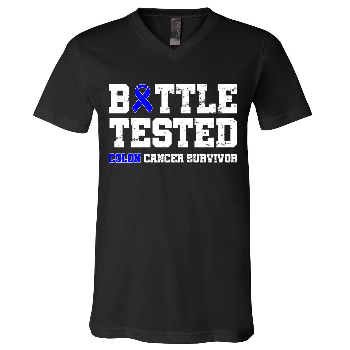 Battle Tested Colon Cancer Survivor V-Neck T-Shirt