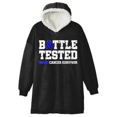 Battle Tested Colon Cancer Survivor Hooded Wearable Blanket