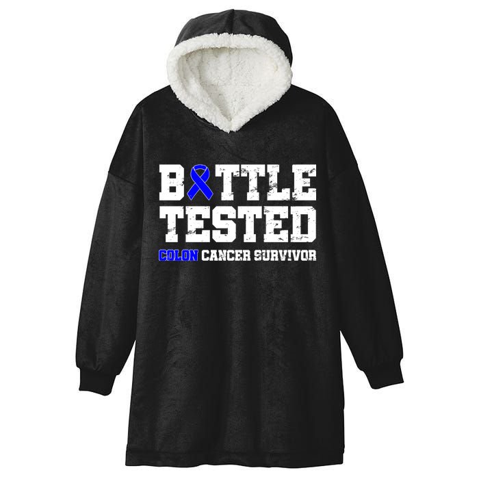 Battle Tested Colon Cancer Survivor Hooded Wearable Blanket