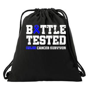 Battle Tested Colon Cancer Survivor Drawstring Bag