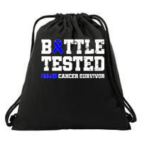 Battle Tested Colon Cancer Survivor Drawstring Bag