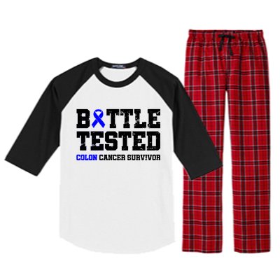 Battle Tested Colon Cancer Survivor Raglan Sleeve Pajama Set