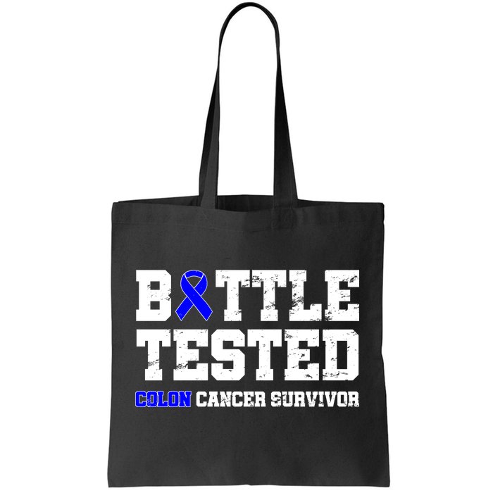 Battle Tested Colon Cancer Survivor Tote Bag