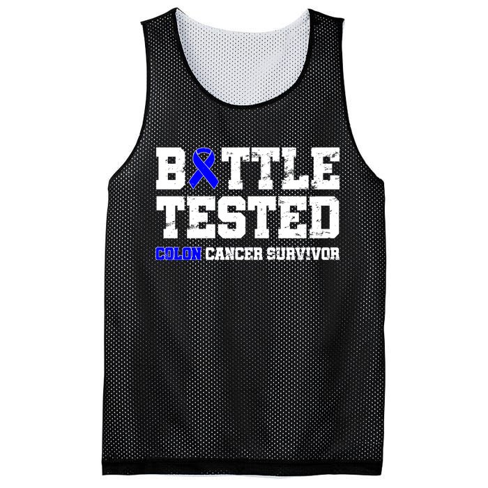 Battle Tested Colon Cancer Survivor Mesh Reversible Basketball Jersey Tank