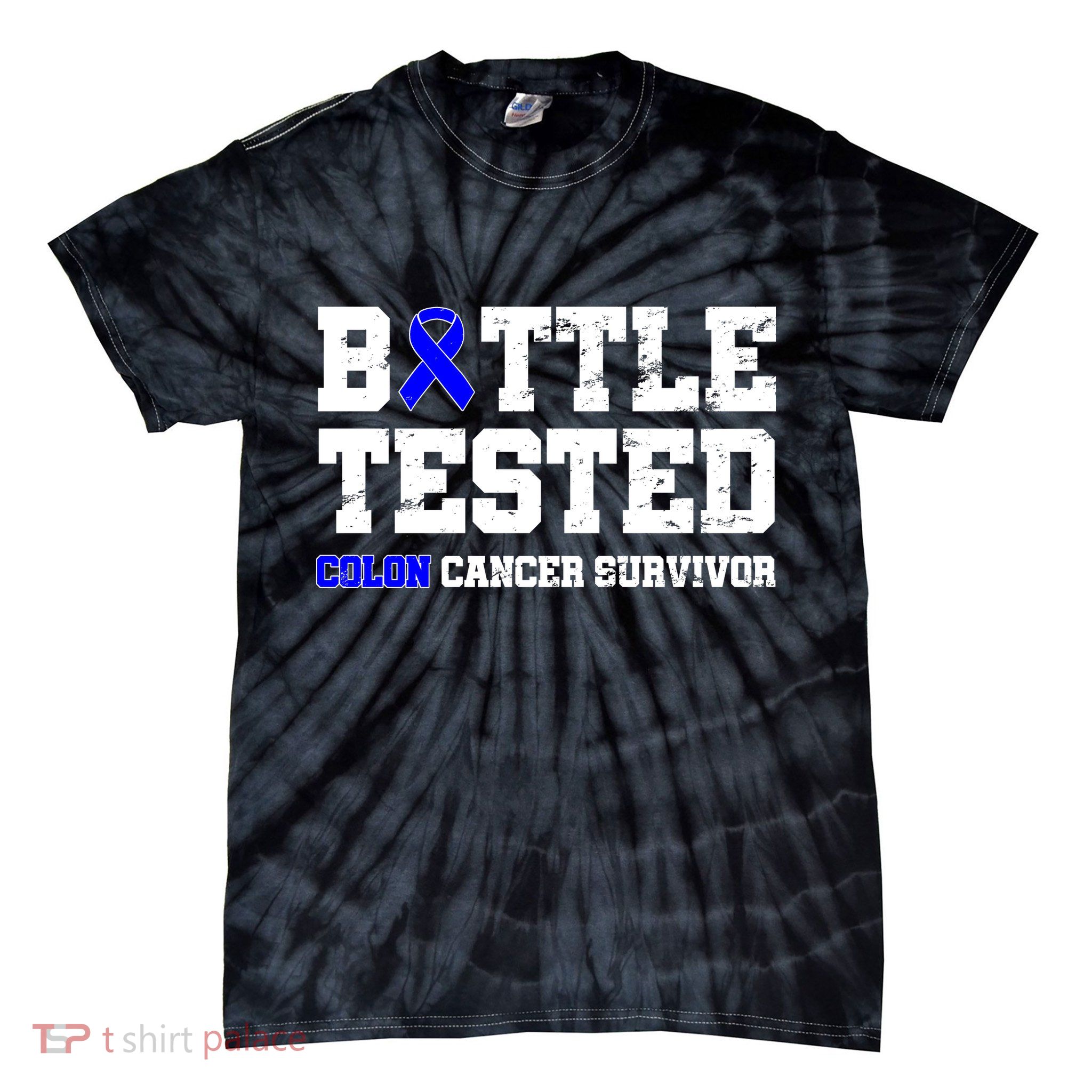 Battle Tested Colon Cancer Survivor Tie-Dye T-Shirt