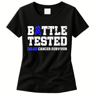 Battle Tested Colon Cancer Survivor Womens T-Shirt