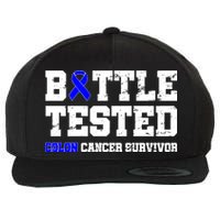 Battle Tested Colon Cancer Survivor Wool Snapback Cap