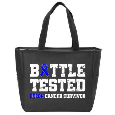 Battle Tested Colon Cancer Survivor Zip Tote Bag