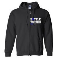 Battle Tested Colon Cancer Survivor Full Zip Hoodie