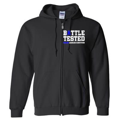 Battle Tested Colon Cancer Survivor Full Zip Hoodie