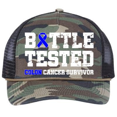 Battle Tested Colon Cancer Survivor Retro Rope Trucker Hat Cap