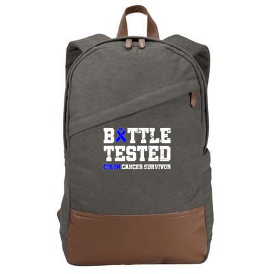 Battle Tested Colon Cancer Survivor Cotton Canvas Backpack