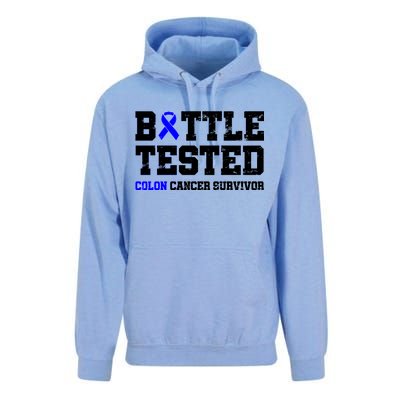 Battle Tested Colon Cancer Survivor Unisex Surf Hoodie