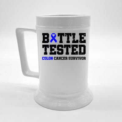 Battle Tested Colon Cancer Survivor Beer Stein