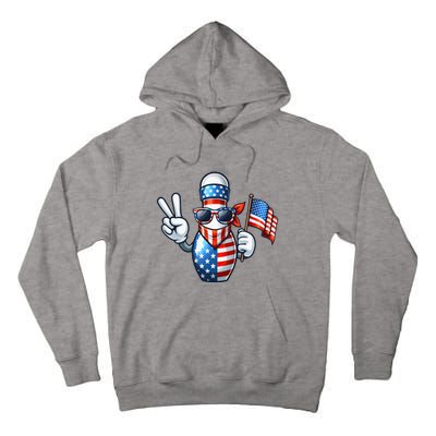 Bowling American Usa Flag Sunglasses 4th Of July Tall Hoodie