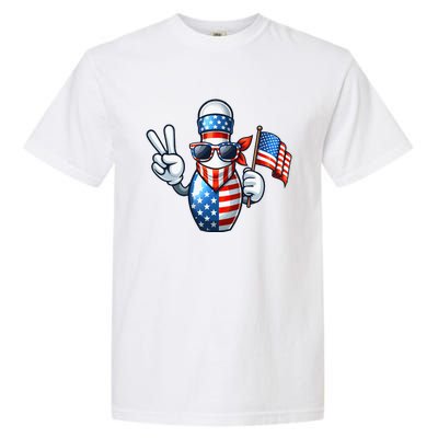 Bowling American Usa Flag Sunglasses 4th Of July Garment-Dyed Heavyweight T-Shirt