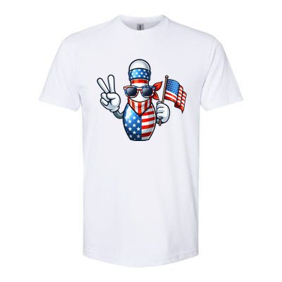 Bowling American Usa Flag Sunglasses 4th Of July Softstyle® CVC T-Shirt