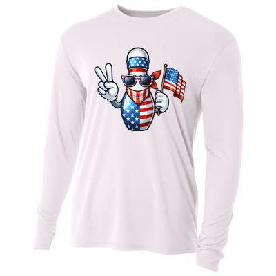 Bowling American Usa Flag Sunglasses 4th Of July Cooling Performance Long Sleeve Crew