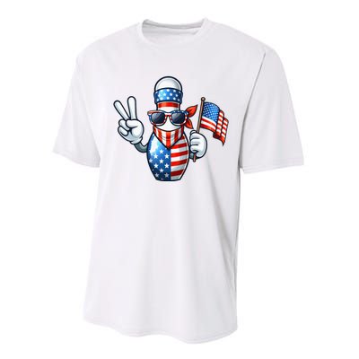 Bowling American Usa Flag Sunglasses 4th Of July Performance Sprint T-Shirt