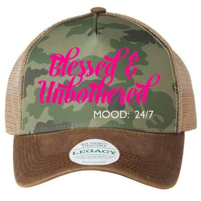Blessed And Unbothered My Mood Christian Legacy Tie Dye Trucker Hat