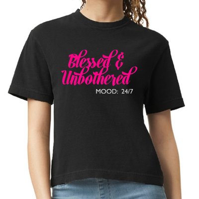 Blessed And Unbothered My Mood Christian Comfort Colors Boxy T-Shirt