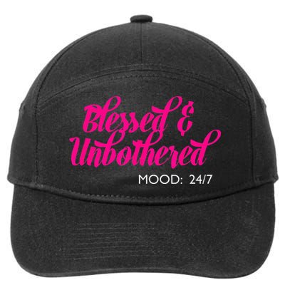 Blessed And Unbothered My Mood Christian 7-Panel Snapback Hat