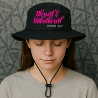 Blessed And Unbothered My Mood Christian Bucket Hat