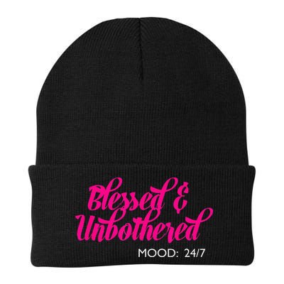Blessed And Unbothered My Mood Christian Knit Cap Winter Beanie