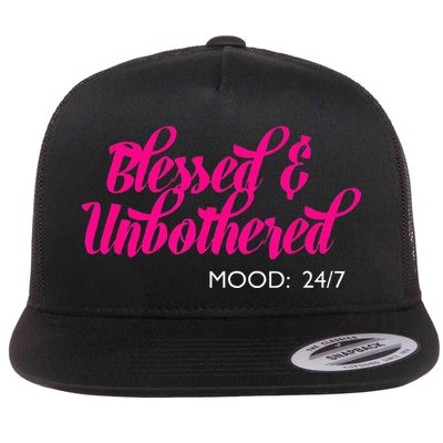 Blessed And Unbothered My Mood Christian Flatbill Hat