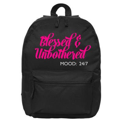 Blessed And Unbothered My Mood Christian 16 in Basic Backpack