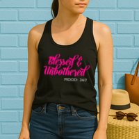 Blessed And Unbothered My Mood Christian Womens Tank Top