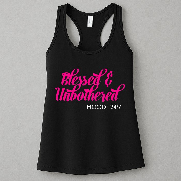 Blessed And Unbothered My Mood Christian Womens Tank Top