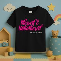 Blessed And Unbothered My Mood Christian Toddler T-Shirt
