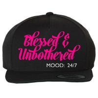 Blessed And Unbothered My Mood Christian Wool Snapback Cap