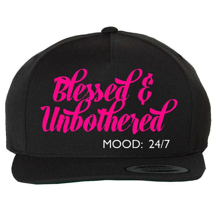 Blessed And Unbothered My Mood Christian Wool Snapback Cap
