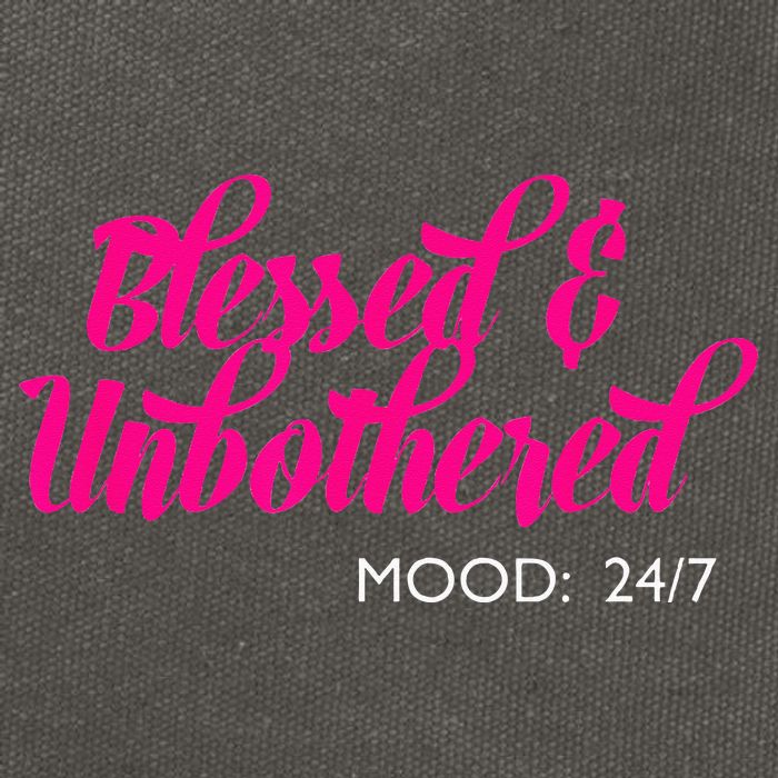 Blessed And Unbothered My Mood Christian Cotton Canvas Backpack