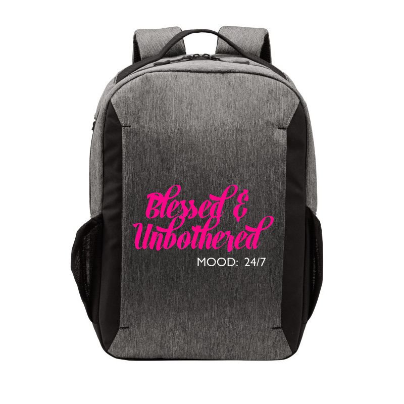 Blessed And Unbothered My Mood Christian Vector Backpack