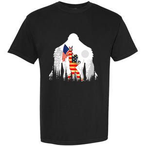 Bigfoot American USA Flag Patriotic Funny 4th Of July Gift Garment-Dyed Heavyweight T-Shirt