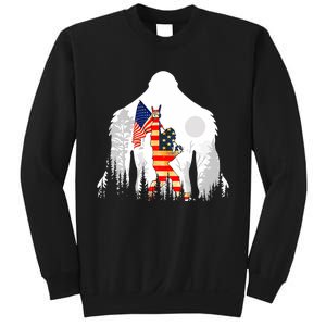 Bigfoot American USA Flag Patriotic Funny 4th Of July Gift Sweatshirt