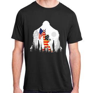 Bigfoot American USA Flag Patriotic Funny 4th Of July Gift Adult ChromaSoft Performance T-Shirt